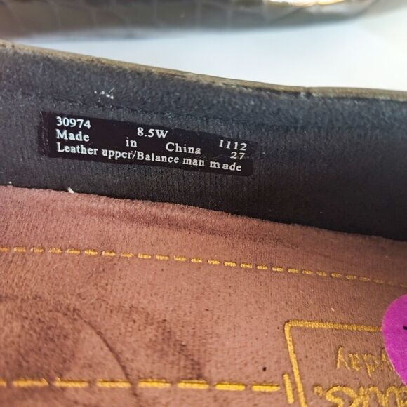 Clarks 8.5 Wide Croc Print Slip-On Loafer 30974 Green Leather Comfort Shoes - Picture 11 of 11